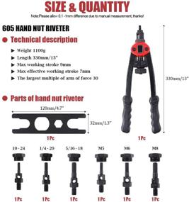 img 3 attached to 🔧 Hilitchi 13" Nut Cert Tool Kit: Efficiently Handle Nuts with 6Pcs Metric & SAE Mandrels M5, M6, M8, 10-24, 1/4-20, 5/16-18