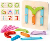 деревянная буквенно-цифровая конструкторская пазл: обучающий набор игрушек для детей - форма, цвет, сортировщик, доска с пегами, обучающая игрушка для детского сада - отличный подарок! логотип