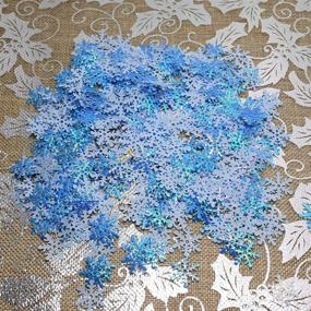 img 1 attached to ❄️ 600 Pcs Blue Snowflake Confetti with Iridescent Finish for Winter Wonderland Frozen Party