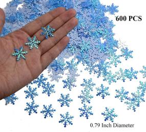 img 2 attached to ❄️ 600 Pcs Blue Snowflake Confetti with Iridescent Finish for Winter Wonderland Frozen Party