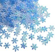 ❄️ 600 pcs blue snowflake confetti with iridescent finish for winter wonderland frozen party logo
