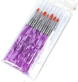 img 2 attached to 💅 Professional UV Nail Set: ZXUY 7 X Acrylic False Tips Builder Brush Pen Drawing Brushes Tool Kit