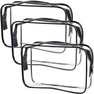 quart size clear toiletry bag set - 3pcs travel makeup cosmetic bag for women and men logo