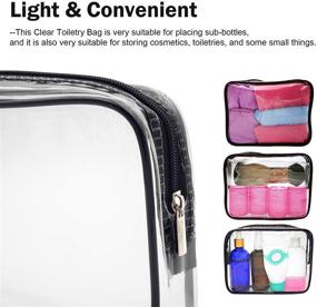 img 1 attached to Quart Size Clear Toiletry Bag Set - 3PCS Travel Makeup Cosmetic Bag for Women and Men