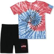spiderman marvel short sleeve shorts logo