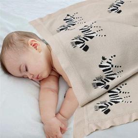 img 1 attached to 🦓 Mimixiong 100% Pure Cotton Baby Blankets Soft Nursery Blanket for Newborn Baby with Cute Zebra - Khaki, 30x40 Inches