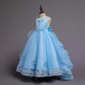 img 3 attached to 👗 Embroidered Applique Princess Communion Bridesmaid Dresses for Girls' Clothing