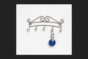 img 1 attached to 🔑 Satin Nickel Wall-Mounted Key Holder & Organizer - Spectrum Diversified Scroll 5-Hook Rack for Hanging Car & House Keychains, Traditional Entryway Organizer, and Wall Décor