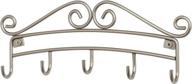 🔑 satin nickel wall-mounted key holder & organizer - spectrum diversified scroll 5-hook rack for hanging car & house keychains, traditional entryway organizer, and wall décor логотип