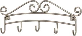 img 3 attached to 🔑 Satin Nickel Wall-Mounted Key Holder & Organizer - Spectrum Diversified Scroll 5-Hook Rack for Hanging Car & House Keychains, Traditional Entryway Organizer, and Wall Décor