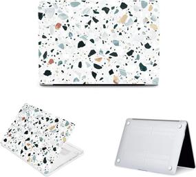 img 1 attached to 📦 LanBaiLan Laptop Case for MacBook Air 13 inch 2020 2019 2018 A2337 M1 A2179 A1932 - Terrazzo Marble Pattern + Keyboard Cover