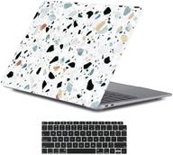 📦 lanbailan laptop case for macbook air 13 inch 2020 2019 2018 a2337 m1 a2179 a1932 - terrazzo marble pattern + keyboard cover logo