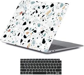 img 4 attached to 📦 LanBaiLan Laptop Case for MacBook Air 13 inch 2020 2019 2018 A2337 M1 A2179 A1932 - Terrazzo Marble Pattern + Keyboard Cover