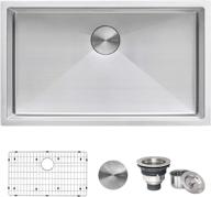 💪 ruvati rvh7433 stainless steel undermount single bowl kitchen sink - 33-inch 16 gauge tight radius: spacious and durable logo