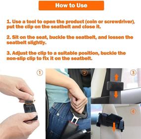 img 2 attached to 🚗 Universal Auto Seat Belt Adjuster Clips - Enhanced Comfort and Safety with Seat Belt Cover & Stopper Set, Designed for Car, Shoulder Neck Strap Positioner (Black)