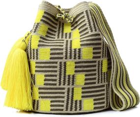 img 4 attached to 👜 Vibrant Wayuu Mochila Bags: Handmade Colombian Boho Bags with Colorful Crochet Woven Style