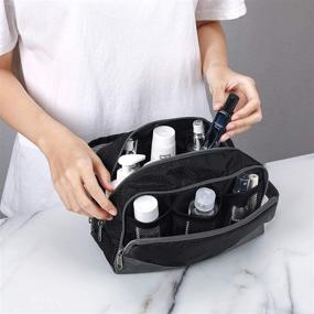 img 2 attached to 🧳 Нейлоновая путешественническая косметичка - Gonex Dopp Kit сумка для бритья для организации туалетных принадлежностей, черная.