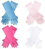premium satin gloves for girls - perfect princess costume or wedding accessory, ages 3-8 (4 pairs) logo