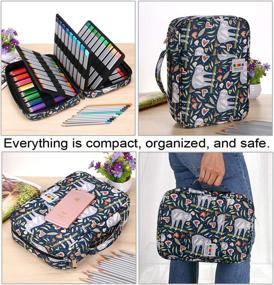 img 2 attached to 🖍️ BTSKY Colored Pencil Case 220 Slots Pen Pencil Bag Organizer - Portable Multilayer Holder for Colored Pencils & Gel Pens - Sloth Pattern