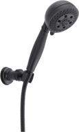 🚿 black stainless delta faucet h2okinetic mount hand shower handshower 55445-bl logo