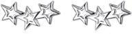 sterling silver small star climber stud earrings: hypoallergenic, white gold plated, perfect ⭐️ cartilage studs for women, teen girls - ideal gift for birthdays, holidays, and parties logo