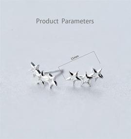 img 1 attached to Sterling Silver Small Star Climber Stud Earrings: Hypoallergenic, White Gold Plated, Perfect ⭐️ Cartilage Studs for Women, Teen Girls - Ideal Gift for Birthdays, Holidays, and Parties