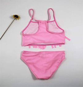 img 1 attached to 👶 Adorable Amberetech Baby Girls 2-Piece Tankini: Vibrant Solid Color Bikini Bathing Suit