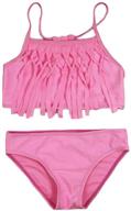 👶 adorable amberetech baby girls 2-piece tankini: vibrant solid color bikini bathing suit logo