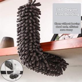 img 2 attached to 🧹 Efficient Telescoping Microfiber Duster: 100" Extension Pole, Bendable Head - Ideal for Roof, Ceiling Fan, Blinds, Furniture, Cars Cleaning