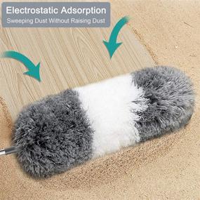img 1 attached to 🧹 Efficient Telescoping Microfiber Duster: 100" Extension Pole, Bendable Head - Ideal for Roof, Ceiling Fan, Blinds, Furniture, Cars Cleaning