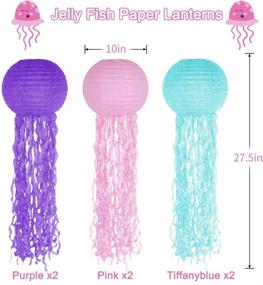 img 3 attached to 🎉 Set of 6 Jelly Fish Paper Lanterns, Hanging Lantern in Pink, Purple, and Blue, Ideal for Mermaid and Unicorn Themed Under The Sea Ocean Birthday Party Decorations