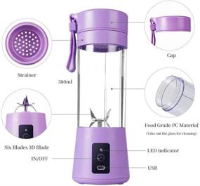 img 3 attached to 🍹 Portable Blender: MIAOKE Smoothie Blender with Six 3D Blades - USB Rechargeable Juicer Cup for Home/Office/Outdoors