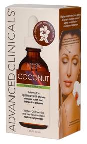 img 3 attached to 🥥 Advanced Clinicals Coconut Oil for Skin Repair - Face, Body, Hair - 1.8 Fl Oz - Addresses Chronic Dryness, Scars, Stretch Marks, and Creases