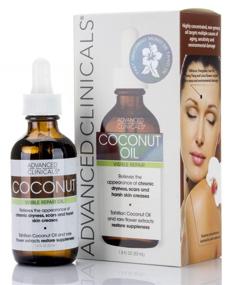 img 4 attached to 🥥 Advanced Clinicals Coconut Oil for Skin Repair - Face, Body, Hair - 1.8 Fl Oz - Addresses Chronic Dryness, Scars, Stretch Marks, and Creases