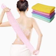 🛀 long exfoliating nylon bath cloth towel set - 5 pieces, 35 inches, 5 colors logo