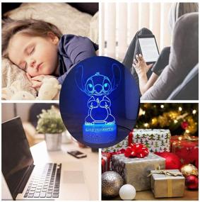 img 1 attached to 🌙 Laysinly Lovely Stitch 3D LED Night Light: Delightful Lilo & Stitch Table Lamp for Girls | Perfect Baby Bedroom Sleeping Lamp, Bedside Night Light, Birthday Xmas Gift ─ Stitch Light for Girls, Kids, Teens