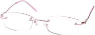 💎 dazzling soolala purple lens rimless reading glasses with rhinestones—stylish diamond cut edge for a glamorous look logo