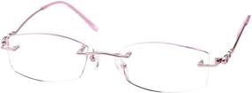 img 4 attached to 💎 Dazzling SOOLALA Purple Lens Rimless Reading Glasses with Rhinestones—Stylish Diamond Cut Edge for a Glamorous Look