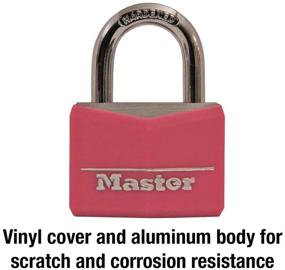 img 2 attached to Pink Master Lock 146D Covered Aluminum Keyed Padlock, 1-9/16 inches: Secure Your Belongings with Style