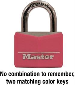 img 1 attached to Pink Master Lock 146D Covered Aluminum Keyed Padlock, 1-9/16 inches: Secure Your Belongings with Style