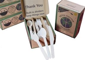 img 4 attached to 🌱 Earth-friendly Wood Disposable Cutlery Pack: Sustainable and Convenient