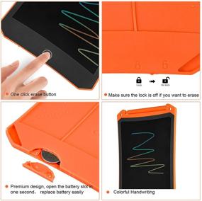 img 3 attached to 🎨 LEYAOYAO 8.5-Inch LCD Writing Tablet, Colorful Drawing Tablet with Protective Bag, Kids Drawing Pad, Doodle Board, Toddler Boy and Girl Learning Toys Gift for Ages 3-6 (Orange)