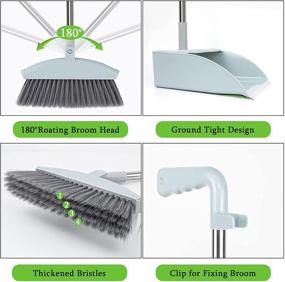 img 2 attached to JR-MOV Broom and Dustpan Set: Convenient 🧹 Foldable Combo for Home, Kitchen, Office, and Lobby Cleaning