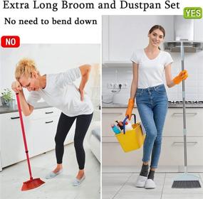 img 3 attached to JR-MOV Broom and Dustpan Set: Convenient 🧹 Foldable Combo for Home, Kitchen, Office, and Lobby Cleaning