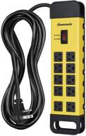 dewenwils heavy duty 10-outlet surge protector power 💪 strip - wall mountable, 15ft cord, 1440joules, ul listed logo