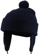 navy toddler beanie hat with flaps: perfect boys' accessory for hats & caps logo