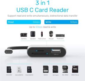 img 3 attached to Unitek SD Card Reader USB C, 3-in-1 Type C to USB Camera SD/Micro SD Memory Card Reader Adapter with 2TB Capacity for MacBook Pro/Air, iPad Pro, XPS, Samsung Galaxy S10/S9/S8 and More USB-C Devices - 15cm