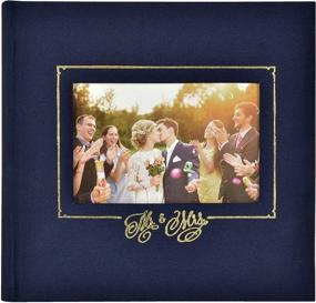 img 3 attached to MCS MBI 860157 Mr. & Mrs. Navy Wedding Photo Album - 8.5 x 8.5
