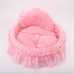 img 2 attached to 👑 WYSBAOSHU Princess Pet Bed with Bow-Tie and Lace, Cute Cat Dog Bed (Small, Pink)