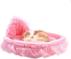 img 3 attached to 👑 WYSBAOSHU Princess Pet Bed with Bow-Tie and Lace, Cute Cat Dog Bed (Small, Pink)